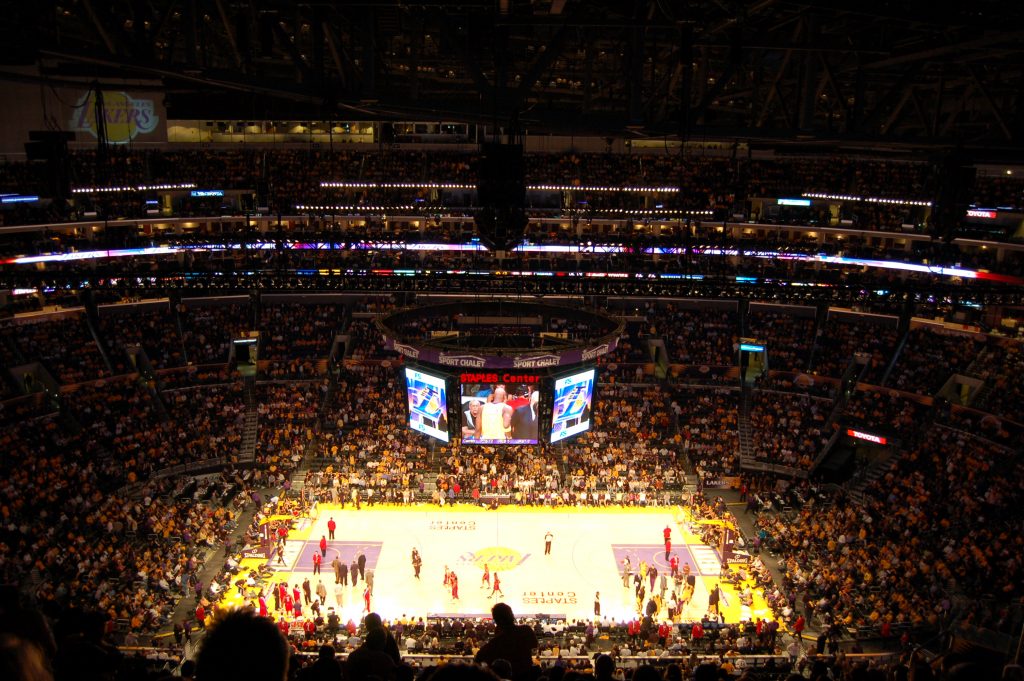 De Lakers in het Staples Center